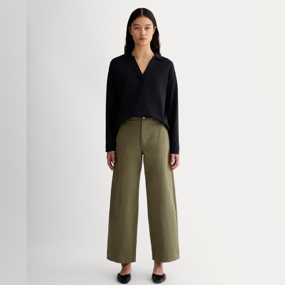 Everlane Olive Wide Leg Utility Pants